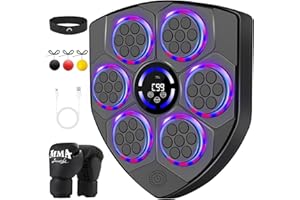 JUOIFIP Music Boxing Machine,Smart Boxing Machine for Adults with Boxing Gloves,9 Modes & 9 Speeds Wall Mounted Music Punching Machine for Home Gym Office Workout