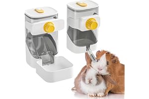 ONCPCARE Guinea Pig Food Water Dispenser, Bunny Food and Water Bowl Set for Cage, Small Aniaml Dish for Rabbits, Ferrets, Rats, Squirrels