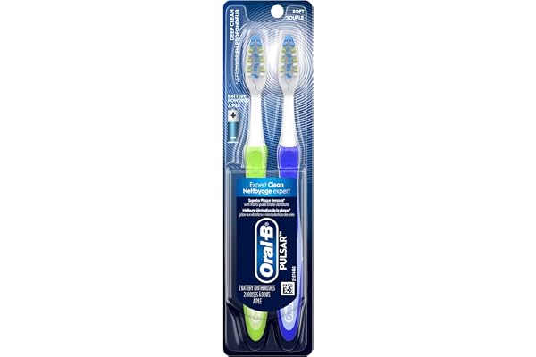 Oral B Pulsar Pro-Health Battery Powered Toothbrush, Soft, 2 Count (Color May Vary)