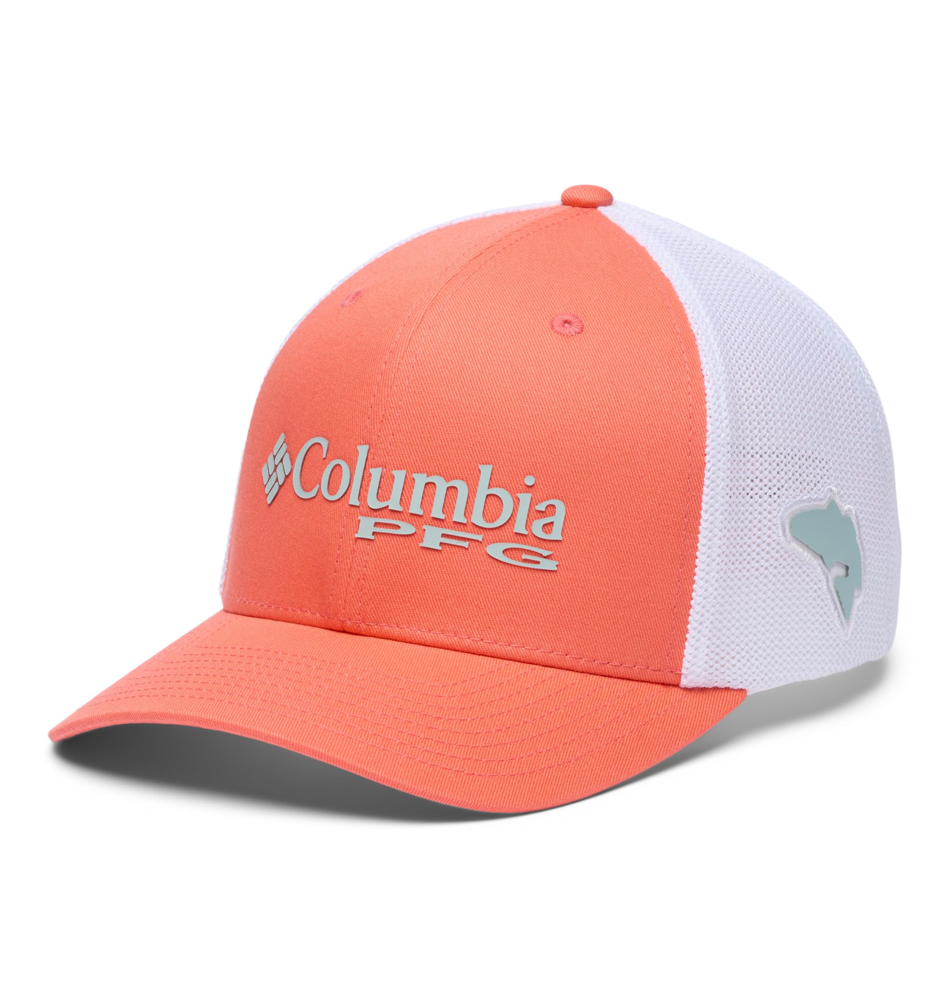 Columbia Unisex PFG Logo Mesh Ball Cap, Melonade/White/Redfish, S/M Image Columbia Unisex PFG Logo Mesh Ball Cap, Melonade/White/Redfish, S/M Image