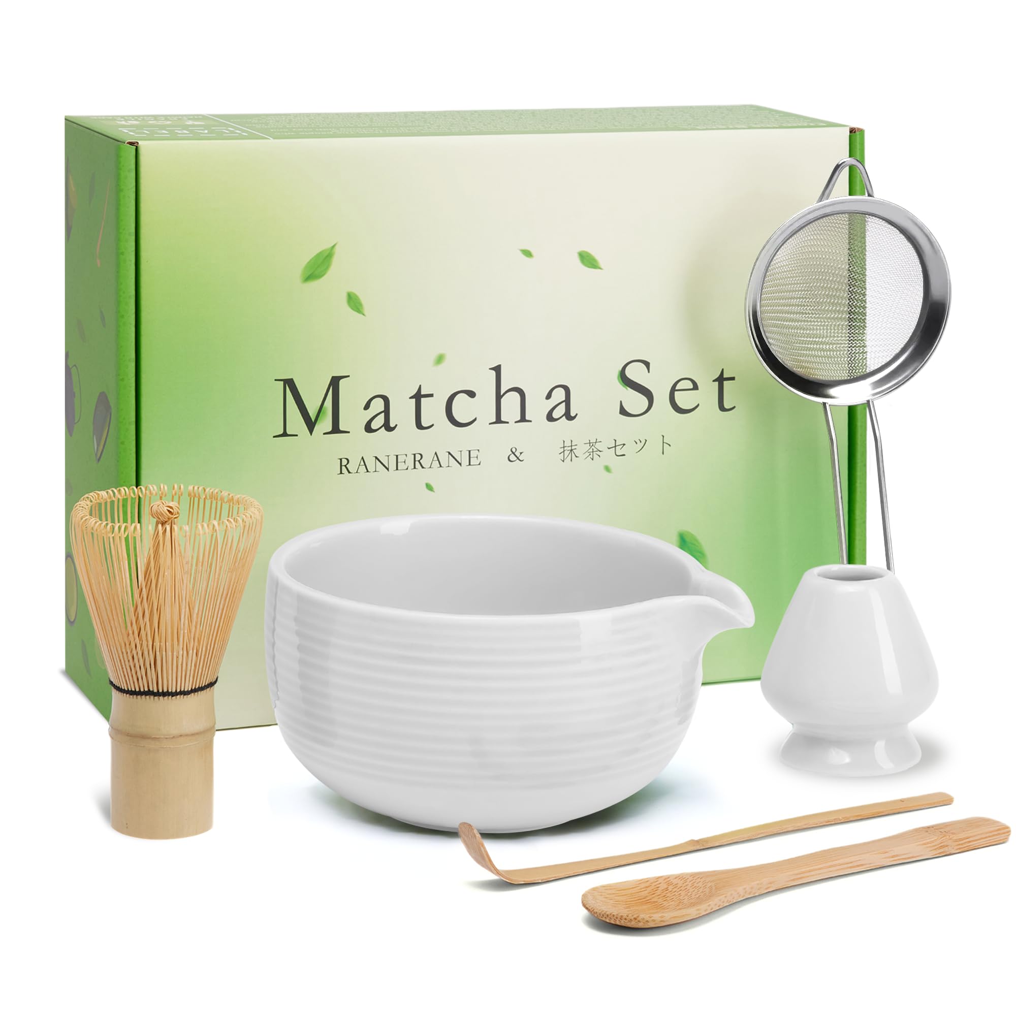 Photo 1 of *** CHECK COMMENTS****Matcha Whisk Set, Ceramic Matcha Set Includes Matcha Bowl, Matcha Whisk (Chasen) and Holder, Sifter, Bamboo Scoop & Spoon - 6 Pcs Matcha Kit for Matcha Lovers White