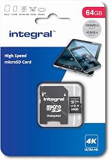 Integral 64GB microSDXC UHS-I U3 V30 Card + SD Adapter, 100MB/s Read, 45MB/s view 2