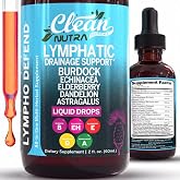 Lymphatic Drainage Drops for Bloat Relief &amp; De-Puff - Lymph Node Detox Cleanse, Fluid Retention &amp; Swelling Support for Women - Organic Lymphatic Herbal Supplement, Burdock Root, Red Clover