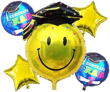 Amfin Pack Of 5 Graduation Ceremony Foil Balloons Balloons