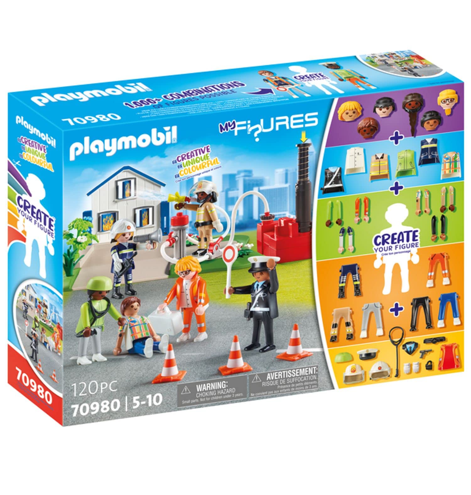 Playmobil 70980 My Figures: Rescue, Collectable mix and match Figures, Fun Imaginative Role Play, PlaySets Suitable for Children Ages 4+