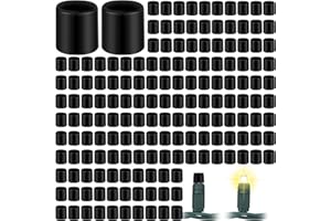 Maasechs 200pcs Christmas No Glow Caps for String Lights Wide Angle Soft Rubber String Lights Caps Black Christmas Blackout Light Cap Covers for 5mm Diameter LED to Hide Extra