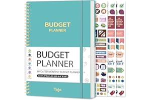 TAJA Budget Planner - Monthly Budget Book with Expense Tracker Notebook, Undated Bill Organizer & Finance Planner to Take Control of Your Money, 2025-2026 Account Book to Manage Your Finances-Blue