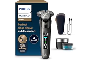 Philips Norelco Shaver i9000, Wet & Dry Electric Shaver, Dark Slate, SenseIQ Technology, Triple Lift & Cut System, 360 Rotating Dual SteelPrecision Precision Blades, Quick Clean Pod, X9002/82