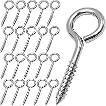 YGAOHF Eye Bolts Screw In Heavy Duty, 20 Pcs 2.5 Inch Sturdy Stainless Steel Eye Hooks, Self Tapping Eyelet Screws For Securing Cables Wires, Hanging - View #3