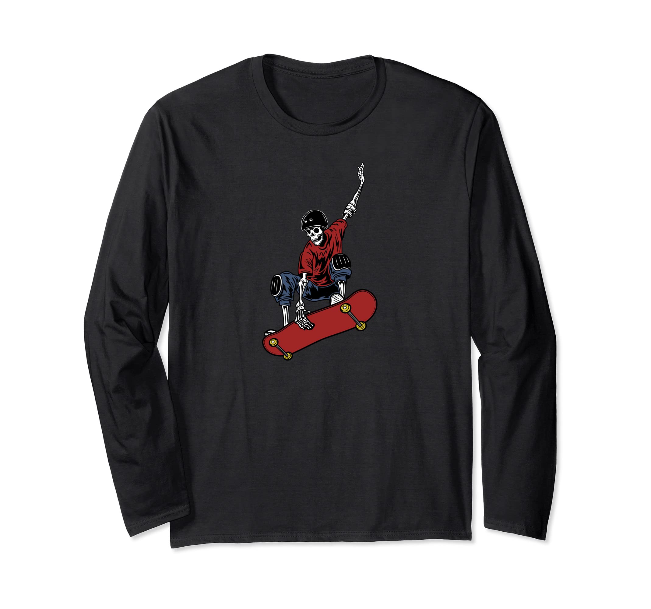 Skateboard Skateboarder - Skateboarding Skater Skeleton Long Sleeve T-Shirt