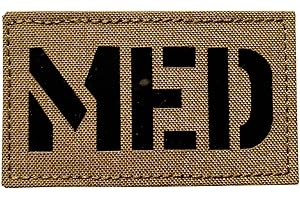 Hannah Fit 2x3.5 Infrared IR MED Medic EMS EMT Patch Tactical Vest Patch Hook-Fastener Backing (Coyote Brown)