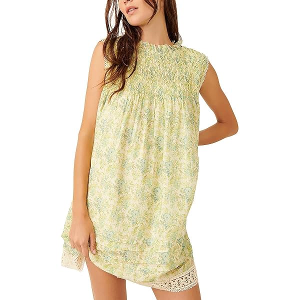 Free People Women's Willow Embroidered Mini Dress, Ivory, L at Amazon  Women's Clothing store