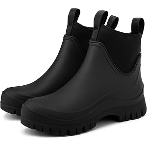Eozlink Women's Rain Boots Waterproof Chelsea Ankle Garden Boots | Non-Slip Sole, Removable Lift Insole, and 4-Way Stretch Co
