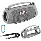 AONKE Silicone Case Compatible with JBL Charge 5 Portable Waterproof Bluetooth Speaker (Gray)