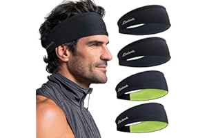 Headbands for Women & Men，3pcs Non-Slip Soft Sweat Head Bands, Elastic Sports Sweatband, Wide Hair-Band for Workout, Running,