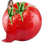 ubnlkto Tomato Blanket, Round Funny Food Blankets for Adult & Kids, Realistic Food Throw - 60 Inches
