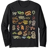 Types Of Snakes Educational Herpetologist Kids Boys Girls Long Sleeve T-Shirt