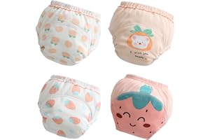 USBETTAS Potty Training Underwear Absorbent Toddler Training Pants for Boys and Girls, 100% Cotton Reusable Pee Pants 3T-4T