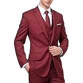Cloudstyle Mens 3-Piece Suit Notched Lapel One Button Slim Fit Formal Jacket Vest Pants Set