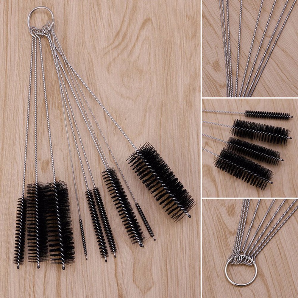 Tube Cleaning Brushes Set with Nylon Bristles, 10 Pieces Cleaning Kit