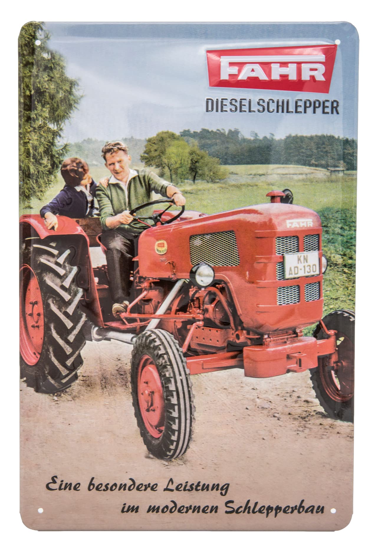 Retro Vintage Trakor Tin Sign Suitable for Fahrhr Schlepper - Vintage Advertising Sign, Garages, Workshop Decorative Sign Embossed 30 x 20 cm