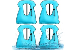 Jerify 4 Pcs Inflatable Snorkel Vest Adults, Portable Swim Vest Jackets, Adjustable Kayaking Jackets Safety Vests for Snorkeling Swimming Diving Surfing