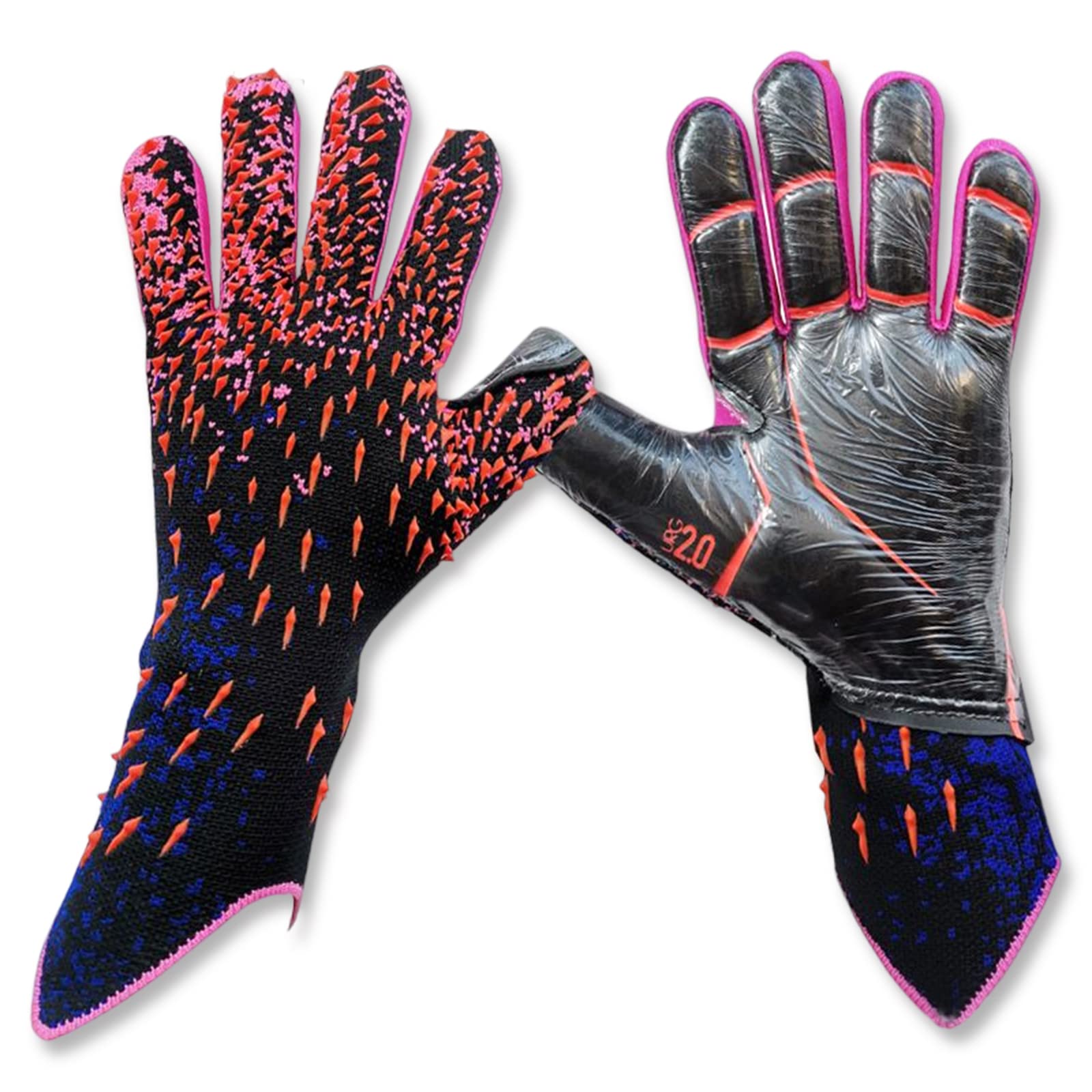 OLYSPM Kids Football Gloves Goalkeeper Gloves Kids Goalie Gloves, Offers excellent protection with abrasion-resistant,non-slip and wrist protection benefits,Size 6/7/8/9/10(Red)