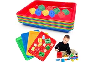 BAAXXANGO 12 Pack Activity Plastic Art Trays,Multicolor Plastic Art Trays,Serving Tray for Art and Crafts,DIY Projects,Painting,4 Color