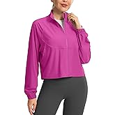 Soothfeel Women's Athletic workout Jacket Lightweight UPF 50+ Long Sleeve Sun Protection Shirts Zip Up Cropped Hiking Tops