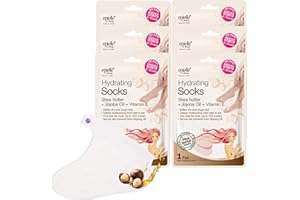 Epielle Hydrating Foot Mask 6 Pairs, Deep Moisturizing Socks for Dry, Cracked Feet, Self Care Gifts for Women, Spa Kit, Stocking Stuffers, Thanksgiving Essentials