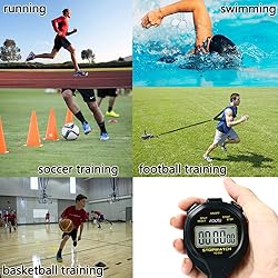FCXJTU Digital Waterproof Stopwatch, No Bells, No