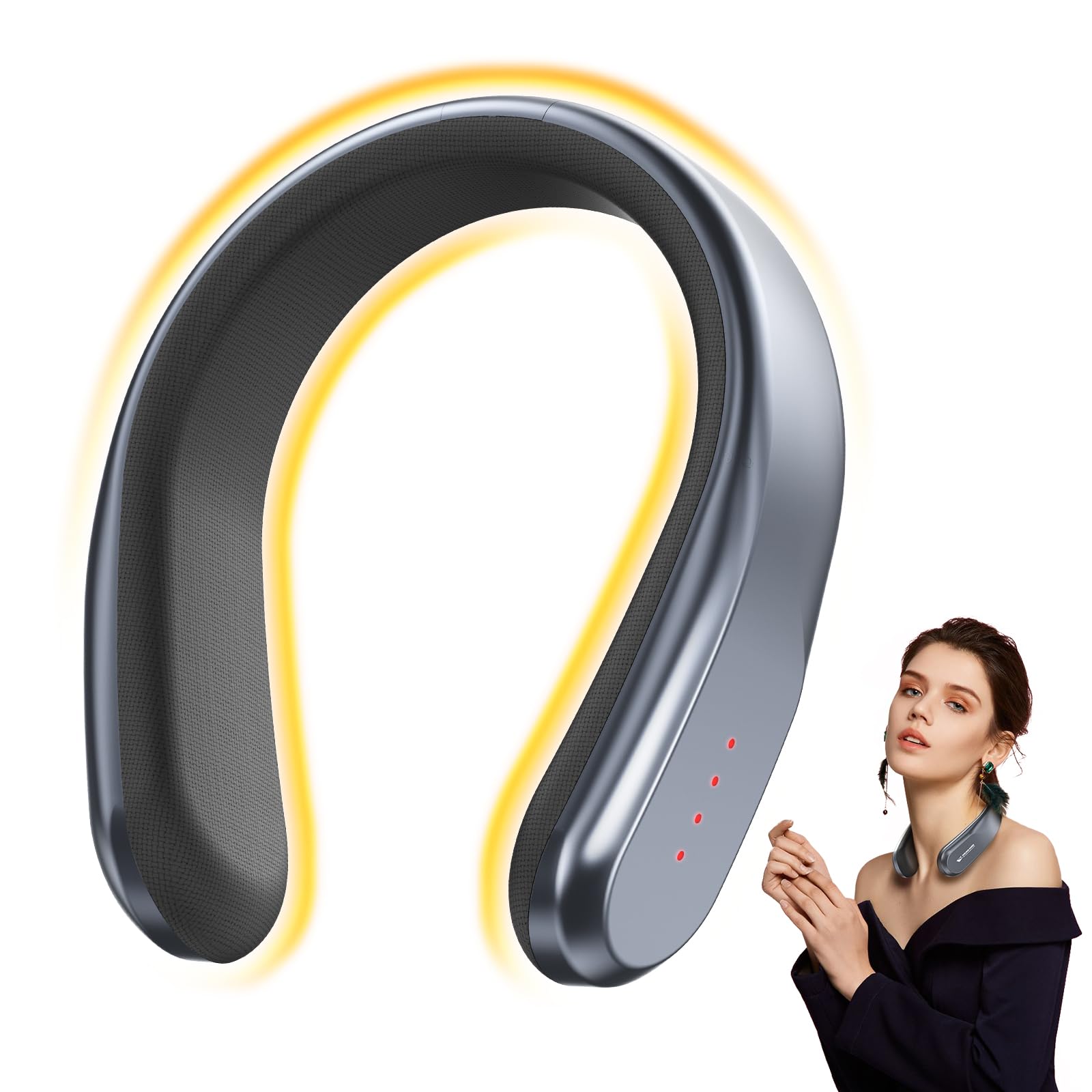 Smiling Shark Neck Warmer, Rechargeable Neck & Hand Warmer Professional Adjustable 4 Set Temperatures(45℃-60℃) Perfect for Outdoor Indoor Adults Childs Elders Camping Sports Fishing