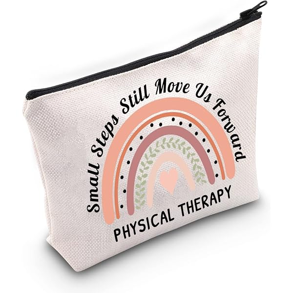 LEVLO Kosmetiktasche 'She Believed She Can Do It' – 23x17 Cm, Baumwoll-Leinen, Für Physiotherapeuten & Krankenschwestern