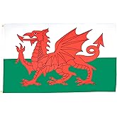 AZ FLAG - Wales Flag - 3x5 Ft - 100D Polyester Welsh Banner with Two Metal Grommets - Fade Resistant - Vivid Colors - 3' x 5' Feet - 150x90 Cm