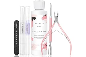 Makartt Cuticle Remover Kit - Nail Care Kit with Cuticle Oil Pen, Cuticle Trimmer, Nail File & 120ml Cuticle Remover Liquid, Nail Manicure Kit for Cuticle Softener & Moisturize