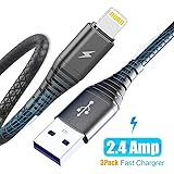 3Pack 3ft Charger Cable CABEPOW for Long 3 Foot iPhone Charger Cord/Data Sync Fast iPhone USB Charging Cable Cord Compatible for iPhone X Case/8/8 Plus/7/7 Plus/6/6s Plus/5s/5,iPad Mini Case(Black)