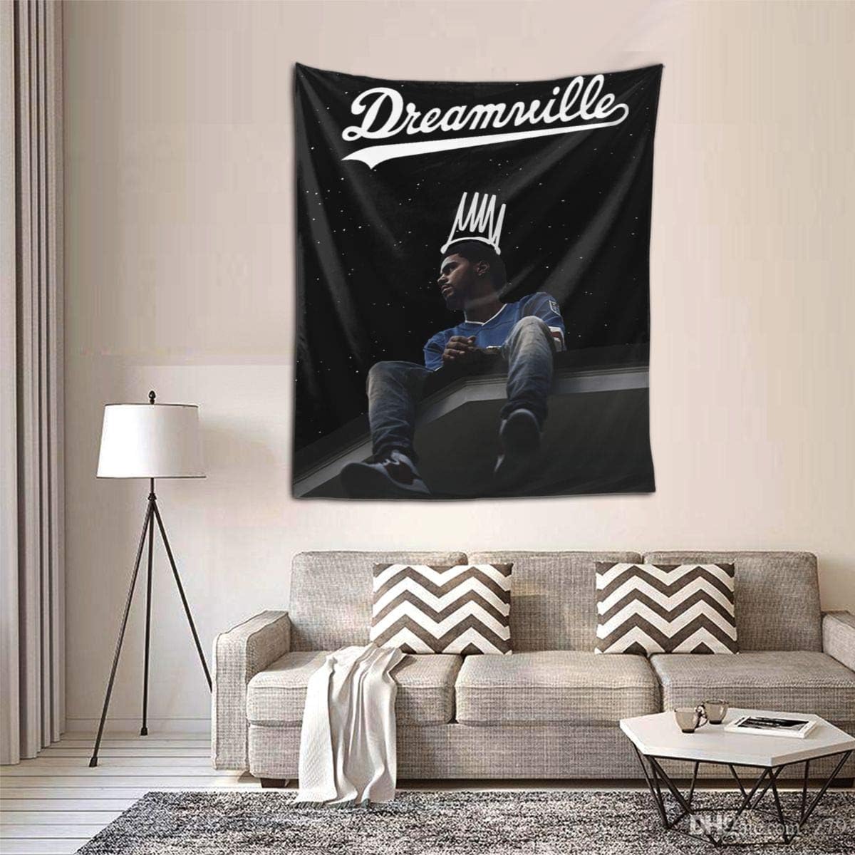 J. Cole Dreamville Hip Hop Tapestry 51x60 Inchï¼ŒWall Blanket Home Decor for Bedroom College Dorm