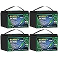 4 Pack 12V 100Ah LiFePO4 Battery Built-in 100A BMS Lithium Battery 5120Wh 12V Lithium Batteries Up to 15000+ Cycles, Replacement Batteries for Trolling Motor,RV, Camping,Solar Home,Golf Cart