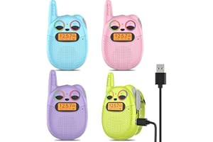Qniglo Kids Walkie Talkies 4 Pack, Boys Girls Christmas Birthdays Gifts for Kids Age 3-12, Wrist Walkie Talkies for Kids Rechargeable Great for Camping Hiking Adventures