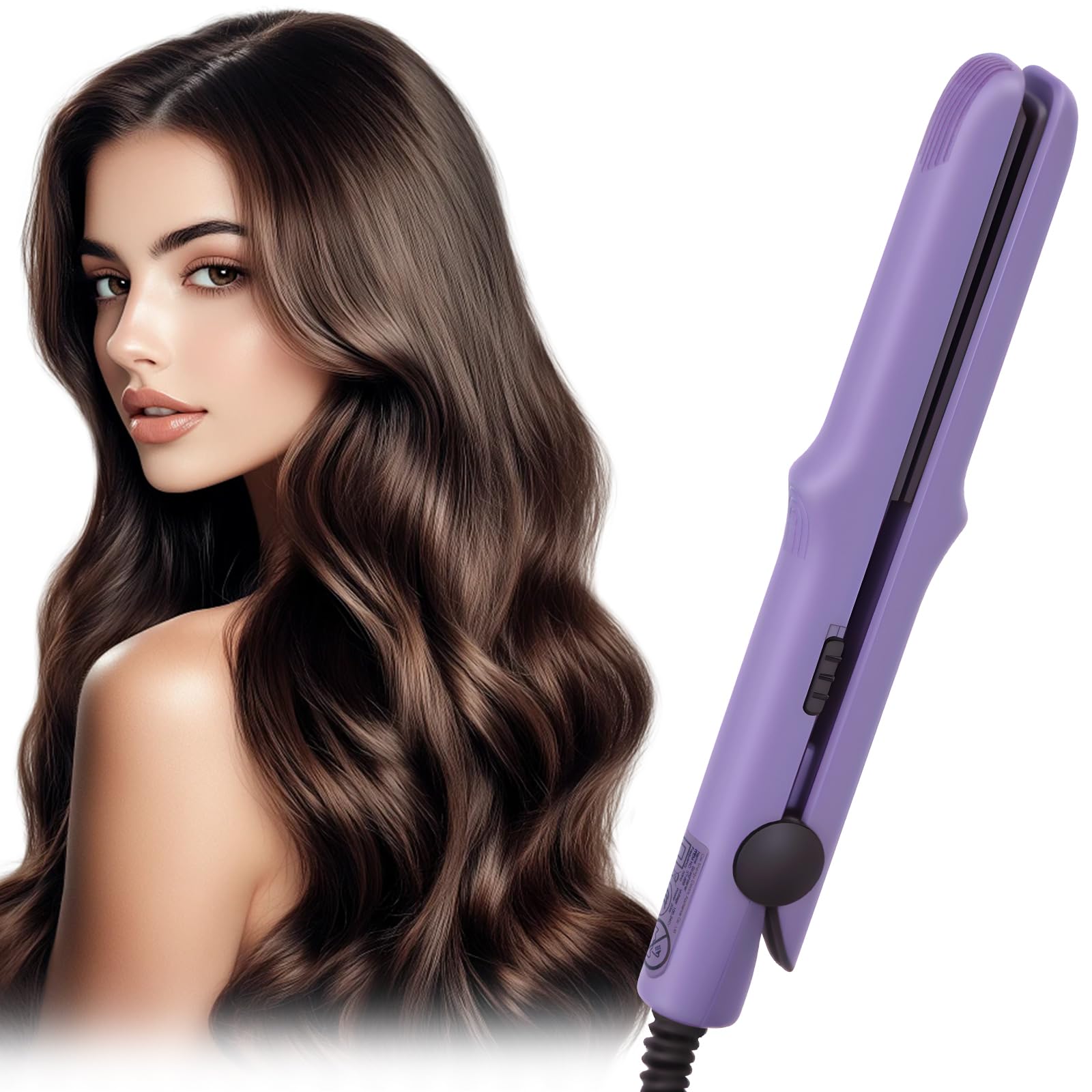 Photo 1 of 2026 New Upgraded Mini Dual Purpose Curling Iron - 2-in-1 Mini Curling Wand & Flat Iron Hair Straightener, Portable Travel for All Hair Types (Purple)