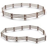 TOYMANY 24PCS Plastic Fence Toys Horse Corral Fencing Accessories Playset | for Farm Barn Paddock Horse Stable or Farm Animals Horses Figurines, Educational Gift Cake Toppers for Kids