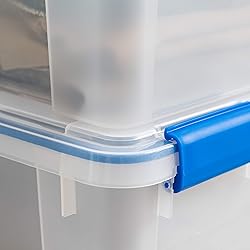 IRIS USA WeatherPro 60 Qt Storage Bins with Lids, 3