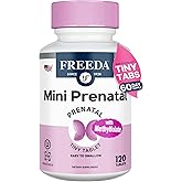 FREEDA Mini Prenatal Vitamin - Kosher Prenatals -Tiny Easy to Swallow Tablets - Prenatal Vitamins with Iron, Prenatal Folic Acid/Folate, Vitamin D - Pre Natal Multivitamin for Pregnant Women (120)