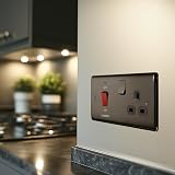 BG Electrical 45A Cooker Switch Socket Nexus Metal Black Nickel Double Pole LED view 6