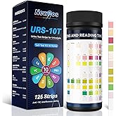 NewPos Urine Test Strips for Urinalysis: 10-in-1 125 CT Urinalysis Test Strips Full Panel for UTI Nitrite Leukocytes pH Protein Kidney & Liver Function at Home (125)