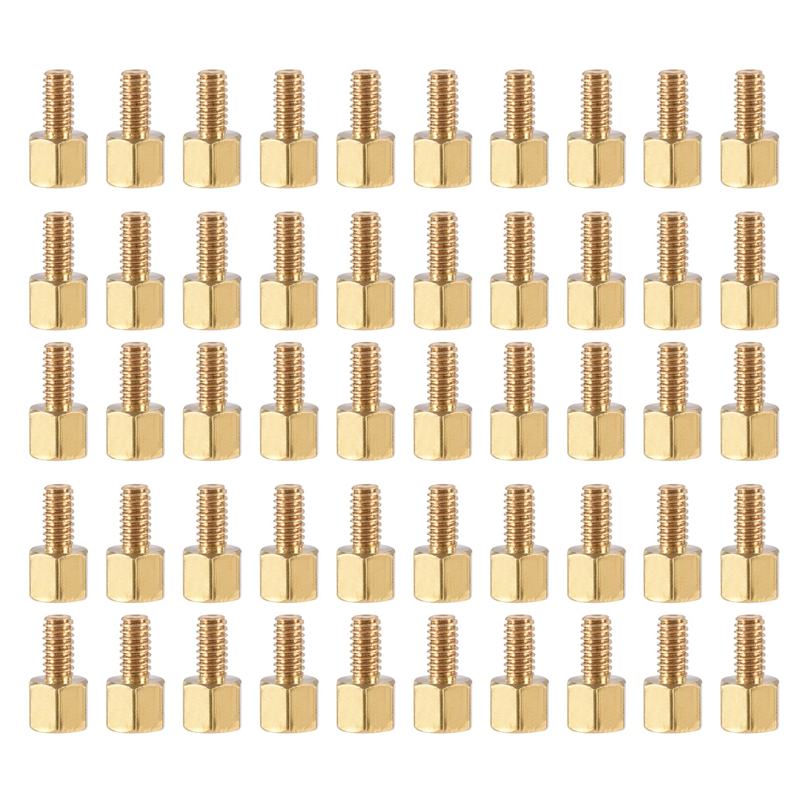 YOKIVE 100 Pcs M2.5 Standoff Screws, Brass Hex PCB Standoffs, Keep Height Consistent, Great for Motherboard (Gold Tone, 4mm+4mm)