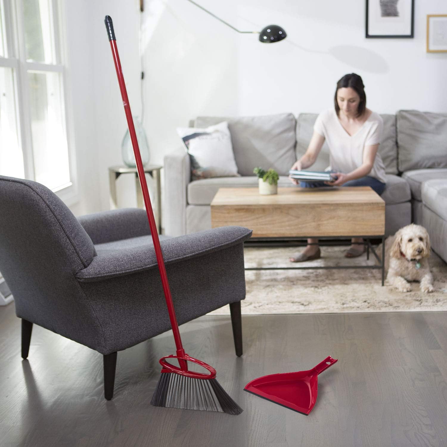 O-Cedar PowerCorner Angle Broom with Dustpan: Home & Kitchen