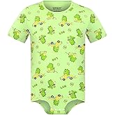 Landofgenie Men Short Sleeve Bodysuit Pajama Print Bodysuit One Piece Pajamas Rompers Basic Onesie