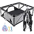 ANGELBLISS Baby Playpen, Foldable Playpen for Babies and Toddlers, Indoor & Outdoor Baby Activity Center with Visible Breathable Mesh, Portable Play Yard with 2 Handlers+50 Balls