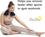 Zhu-Zhu Unscented Body Wrap Wheat Bags Microwavable Navy Fleece Heat Pad view 8